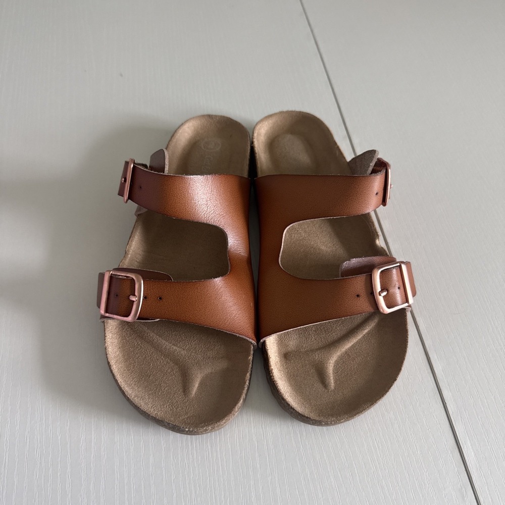 Cat & Jack  Double Buckle Sandal Kids Size 2 Girls Brown